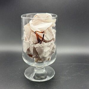 Guinness Clear Glass with Bronze Harp